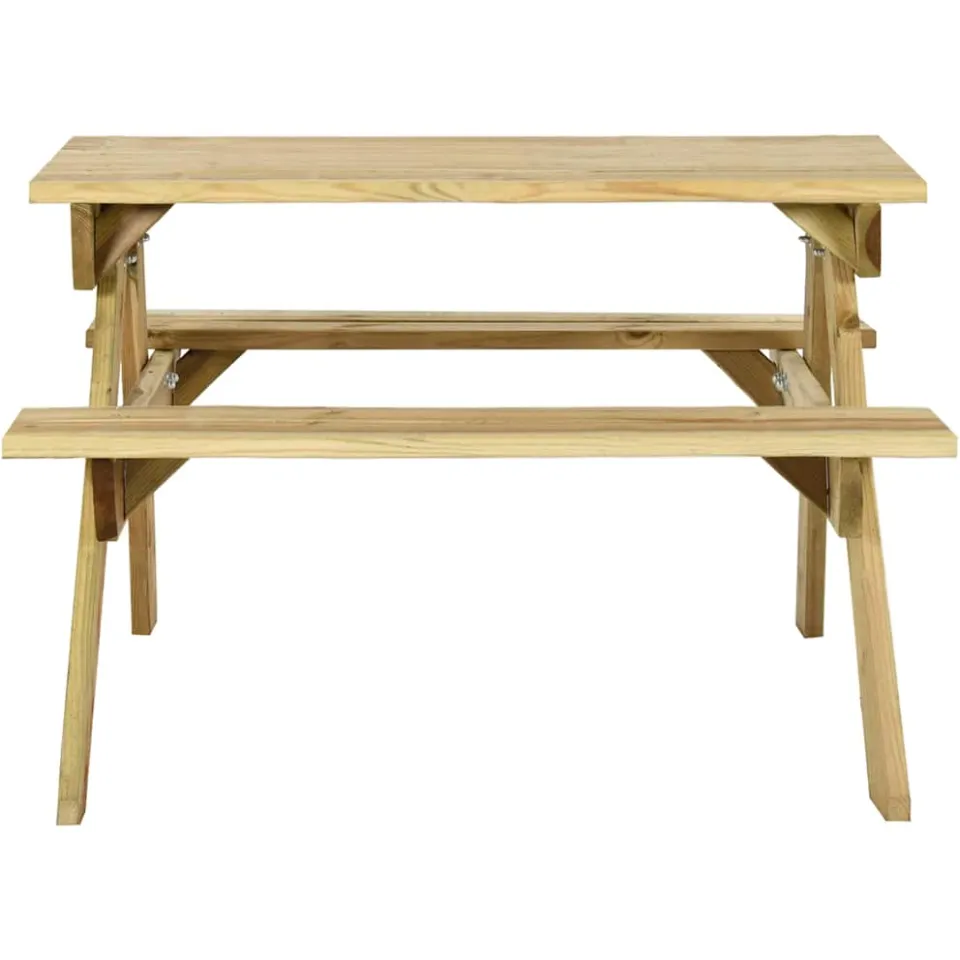 vidaXL Picknicktafel met banken 110x123x73 cm geïmpregneerd grenenhout Bruin