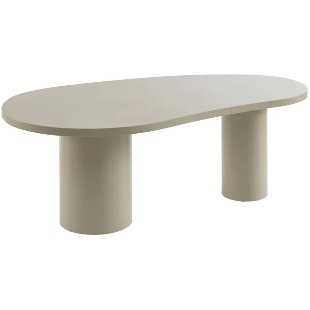 sweeek Organische eettafel rubberhout voor 8 personen 210cm - esmee Lichtgrijs