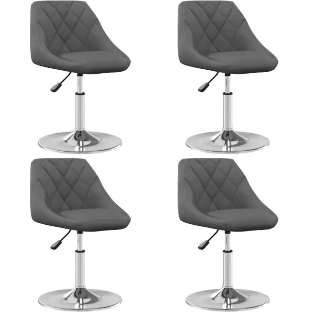 vidaXL Eetkamerstoelen draaibaar 4 st fluweel donkergrijs