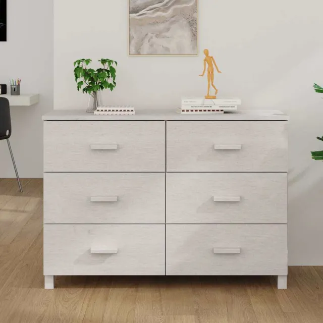 vidaXL Dressoir HAMAR 113x40x80 cm massief grenenhout wit, foto 2