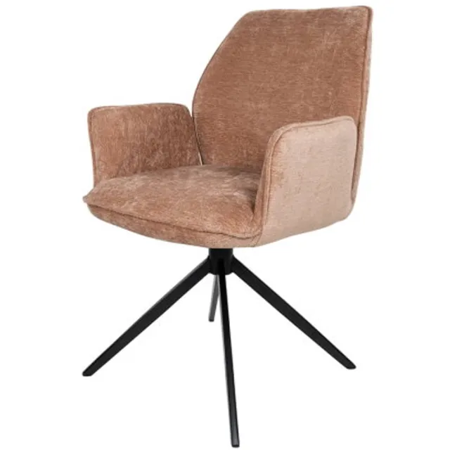 MySons Eetkamerstoel Riva draaibaar 360 - Vibe - Salmon 52 - eetkamerstoelen set van 2