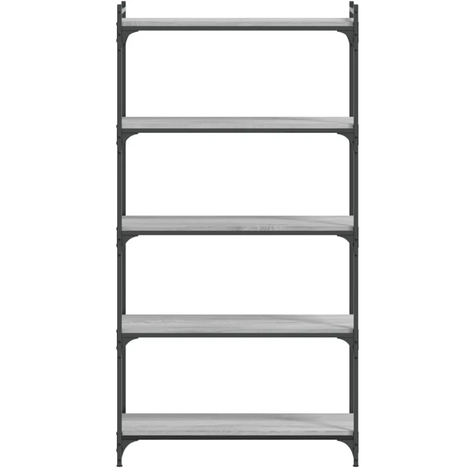 vidaXL Boekenkast 5-laags 80x30x154 cm bewerkt hout grijs sonoma eiken