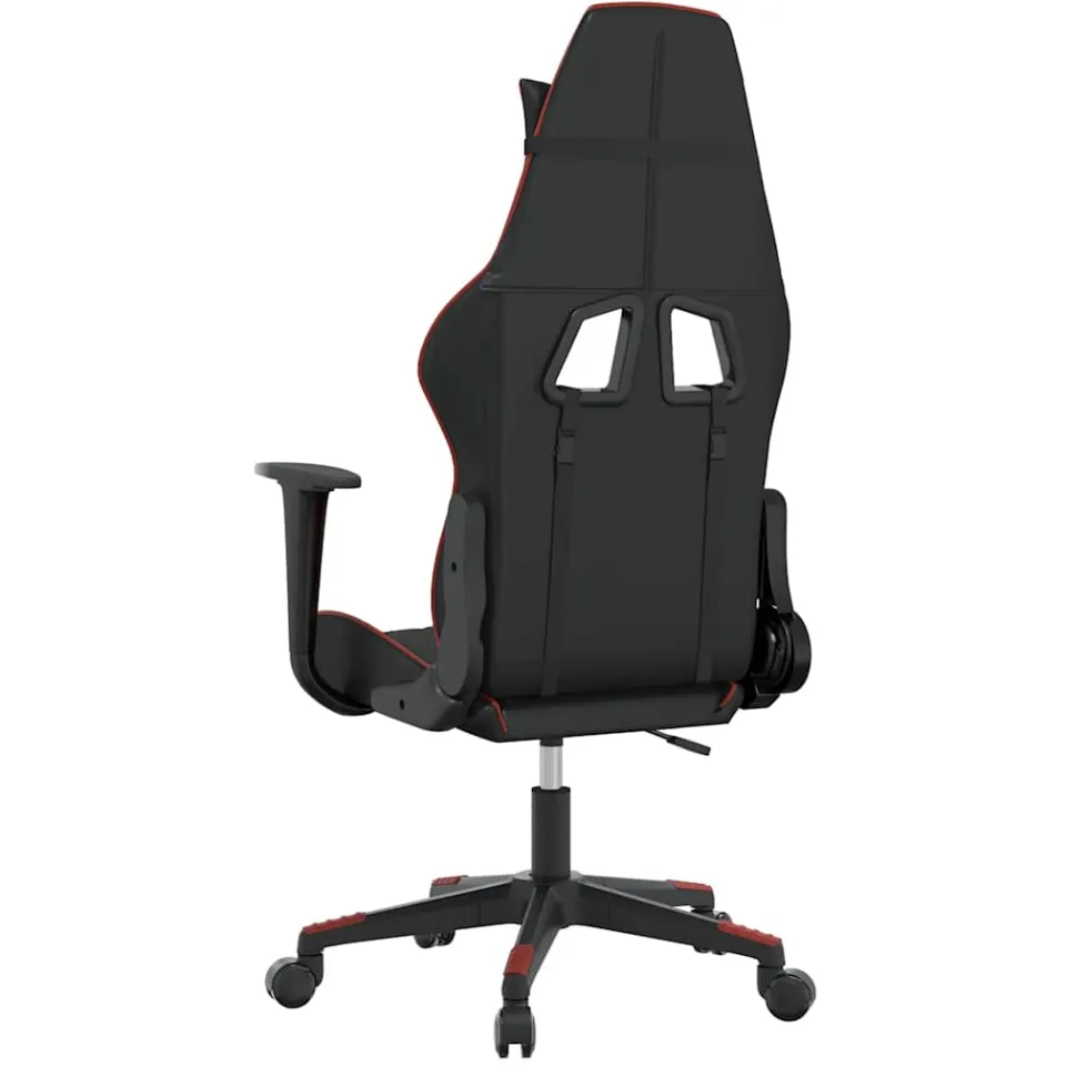 vidaXL Massage gamestoel kunstleer zwart en wijnrood, foto 4