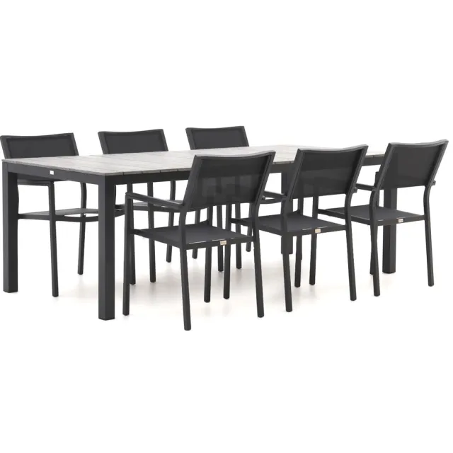 Bellagio tuinmeubelen Bellagio Roma/Fidenza 220cm dining tuinset 7-delig stapelbaar