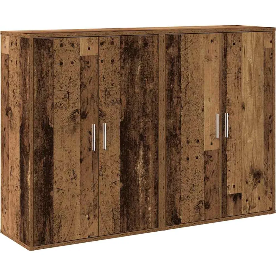 vidaXL Dressoir 2 st Oudhout 60 x 31 x 84 cm Bewerkt hout bruin, foto 3