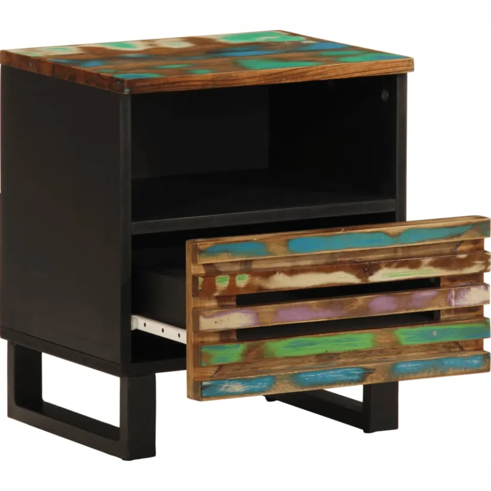 vidaXL Nachtkastjes 2 st 40x34x46 cm massief gerecycled hout bruin, foto 3