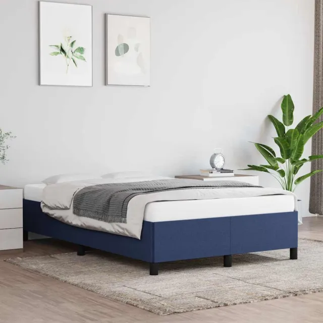 vidaXL Bedframe zonder matras 120x190 cm stof blauw