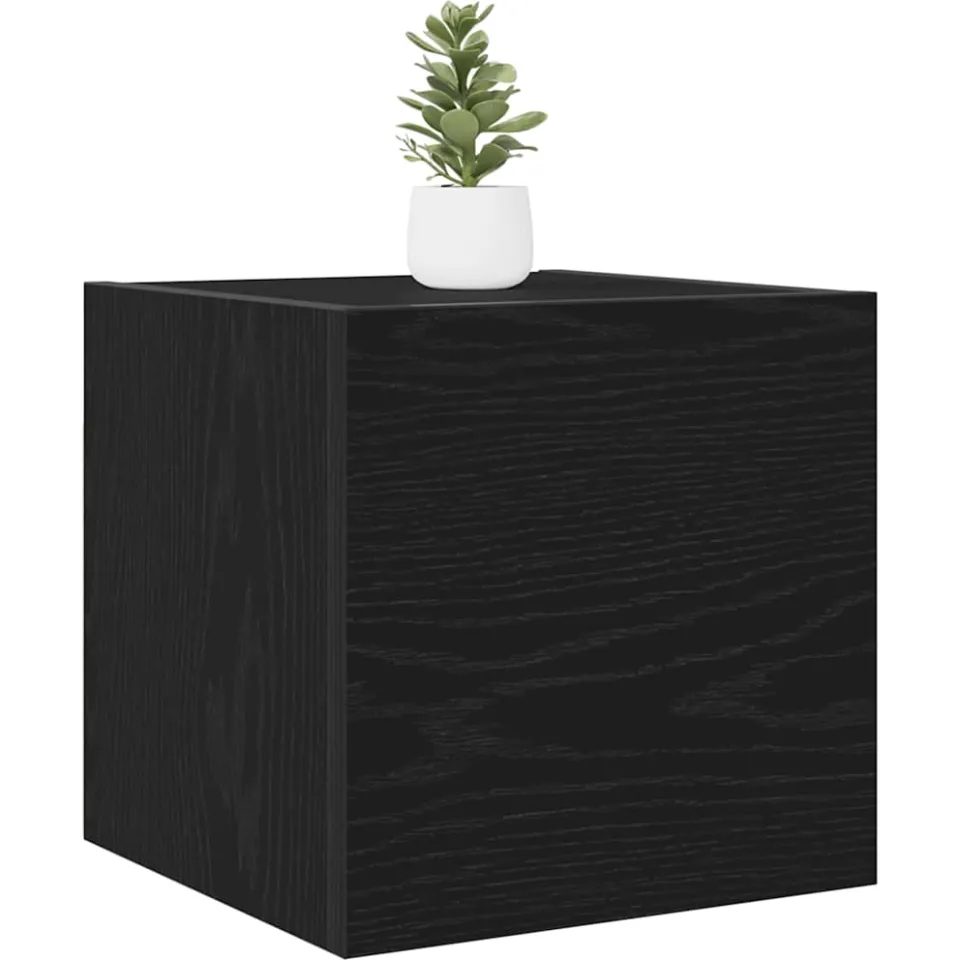 vidaXL Wandgemonteerde TV-kast 30,5 x 30 x 30 cm Zwart eiken