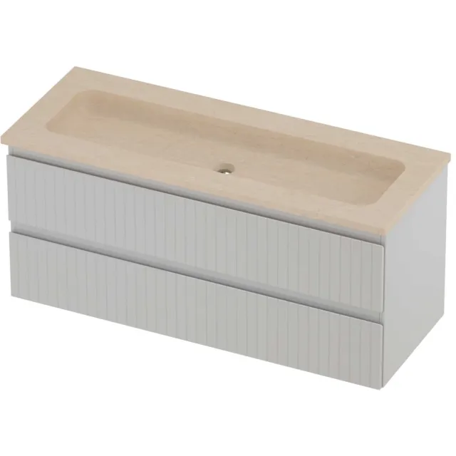 Proline Rollo Badmeubelset Hardsteen Elegant Zonder Gat 120x46x54 cm Sand Stone Glans Wit