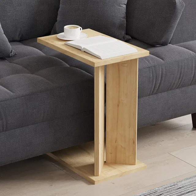 Bliss Skye Decor, Bijzettafel, Lun - Sapphire Oak, Gemelamineerde spaanplaat, Saffier eiken, 25 x 50 x 48,6 cm Saffier Eikenhout