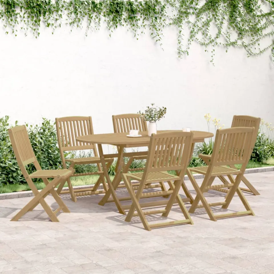 vidaXL 7-delige Tuinset massief acaciahout bruin, foto 2