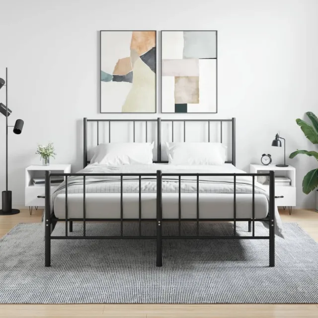 vidaXL Nachtkastjes 2 st 40x35x47,5 cm bewerkt hout wit, foto 2