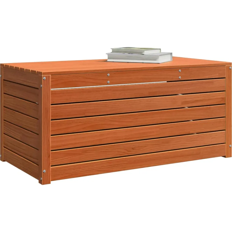 vidaXL Opslagdoos Bewerkt hout 101 x 50,5 x 46,5 cm Wasbruin