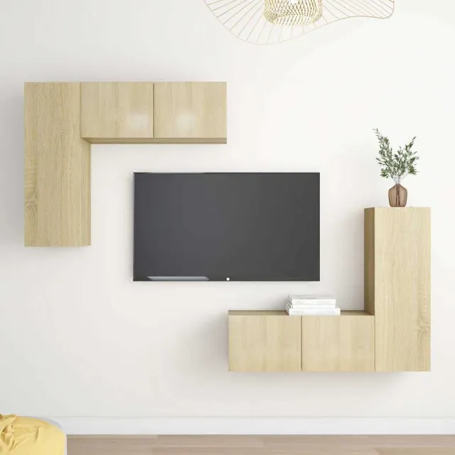 vidaXL 4-delige Tv-meubelset bewerkt hout sonoma eikenkleurig, foto 2