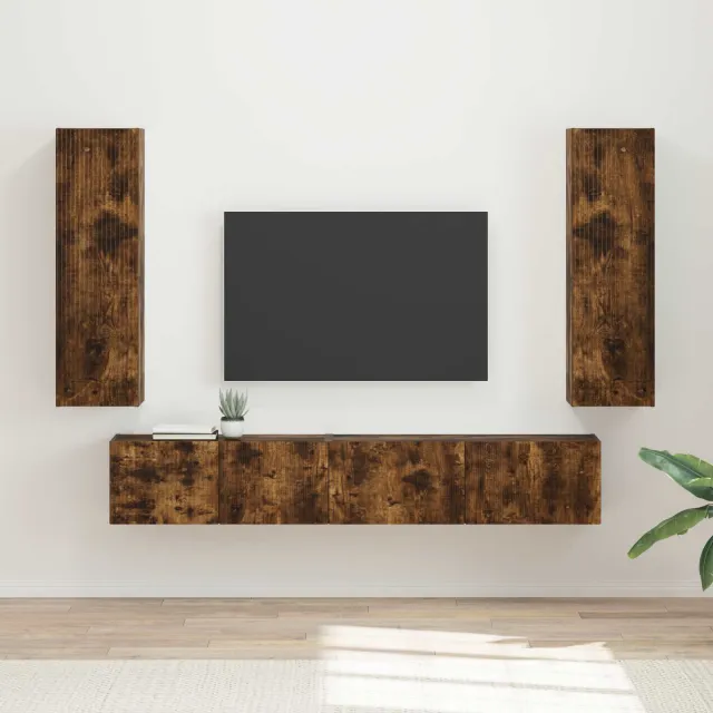 vidaXL Tv-meubelset 3 st 30 x 31 x 100 cm Gerookt eiken, foto 2
