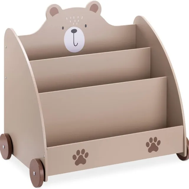 Thuys Kinderboekenkast – Boekenrek Kinderkamer – Montessori Kinderkast Bruin