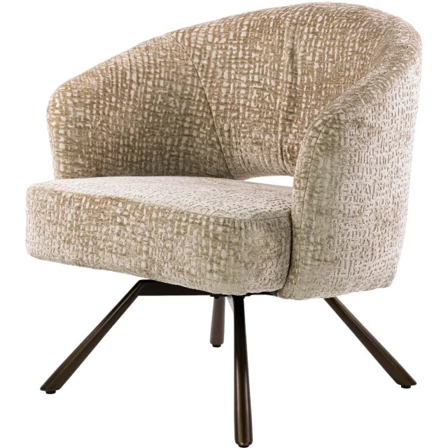 Nest of Nora Fauteuil Skarn - Draaibaar - Monti zandbruin - Pocket vering / loungestoel / draaifauteuil Lichtbruin
