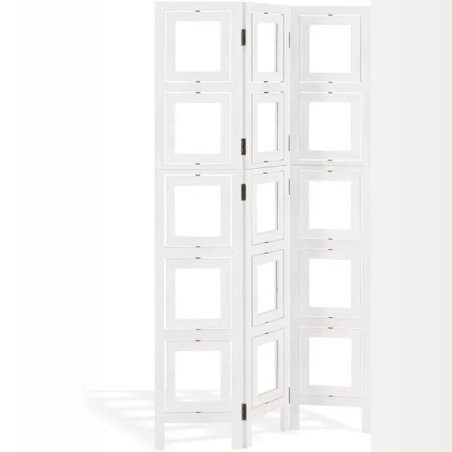 Homestyle4u Kamerscherm - 93x161 cm - 3-delig - fotowand Wit