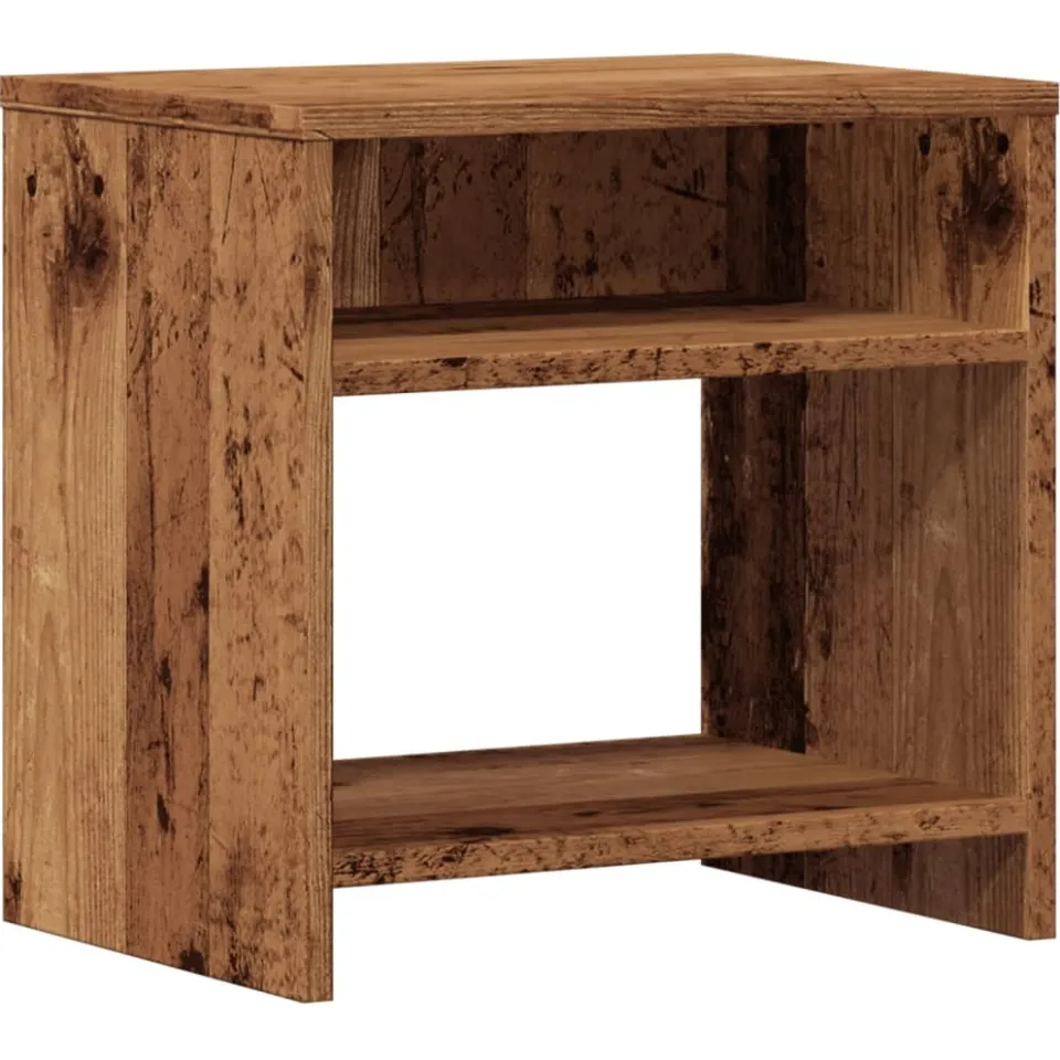 vidaXL Nachtkastje 40x30x40 cm bewerkt hout oud houtkleurig bruin