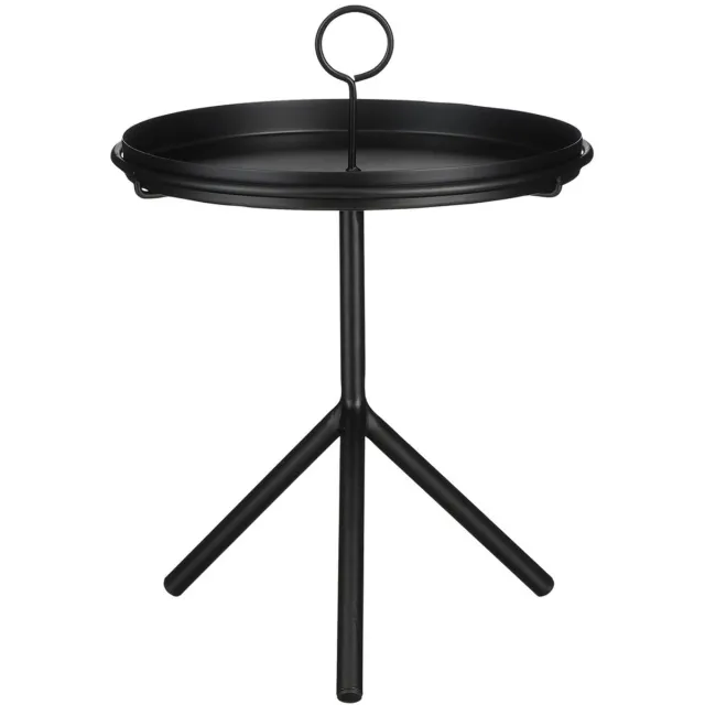 Mica Decorations Aston Dienbladtafel - H40 x Ø31 cm - Metaal - Zwart