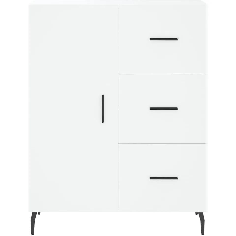 vidaXL Dressoir 69,5x34x90 cm bewerkt hout wit