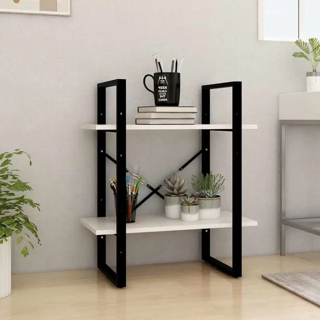 vidaXL Boekenkast met 2 schappen 40x30x70 cm massief grenenhout wit, foto 2