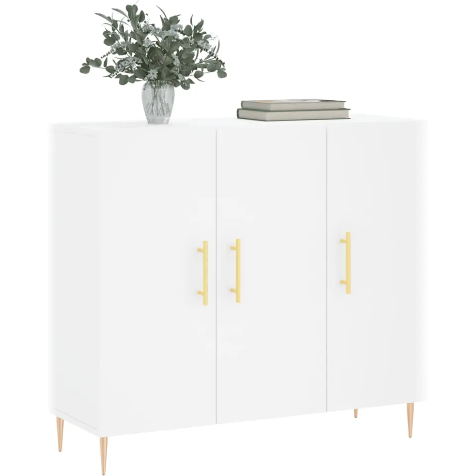 vidaXL Dressoir 90x34x80 cm bewerkt hout wit
