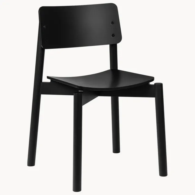 noo.ma Houten eetkamerstoel Wem, stapelbaar Zwart