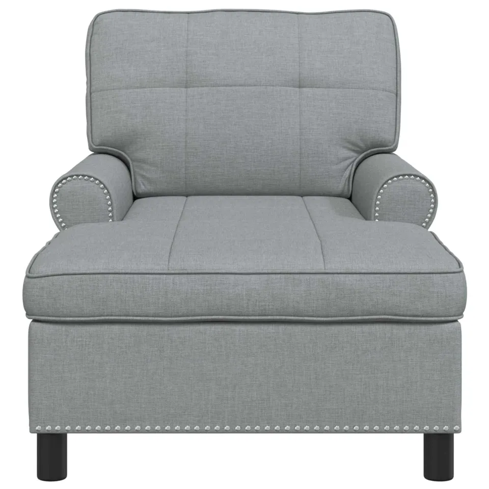 vidaXL Chaise Lounge Lichtgrijs Stof 91 x 157 x 91 cm, foto 4