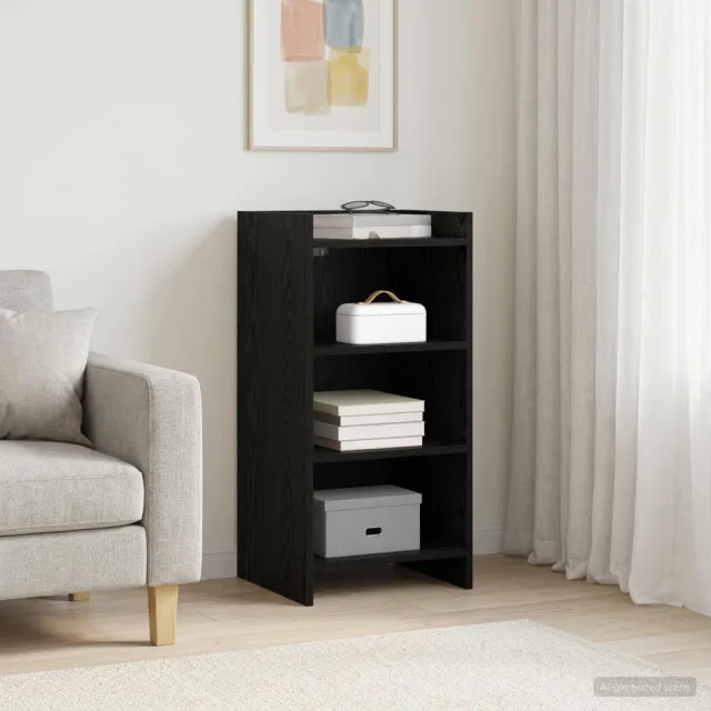 vidaXL Dressoir Zwart eiken 40 x 36 x 80 cm Bewerkt hout, foto 2