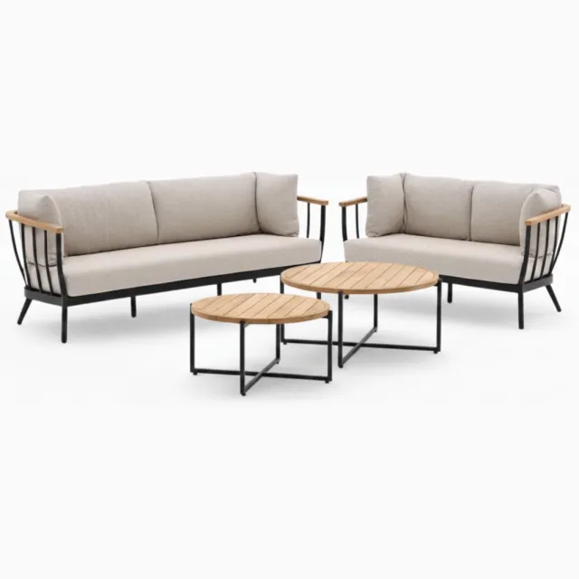 Apple Bee Condor Loungeset Nr. 31 Premium | 4-delig | Black Zwart