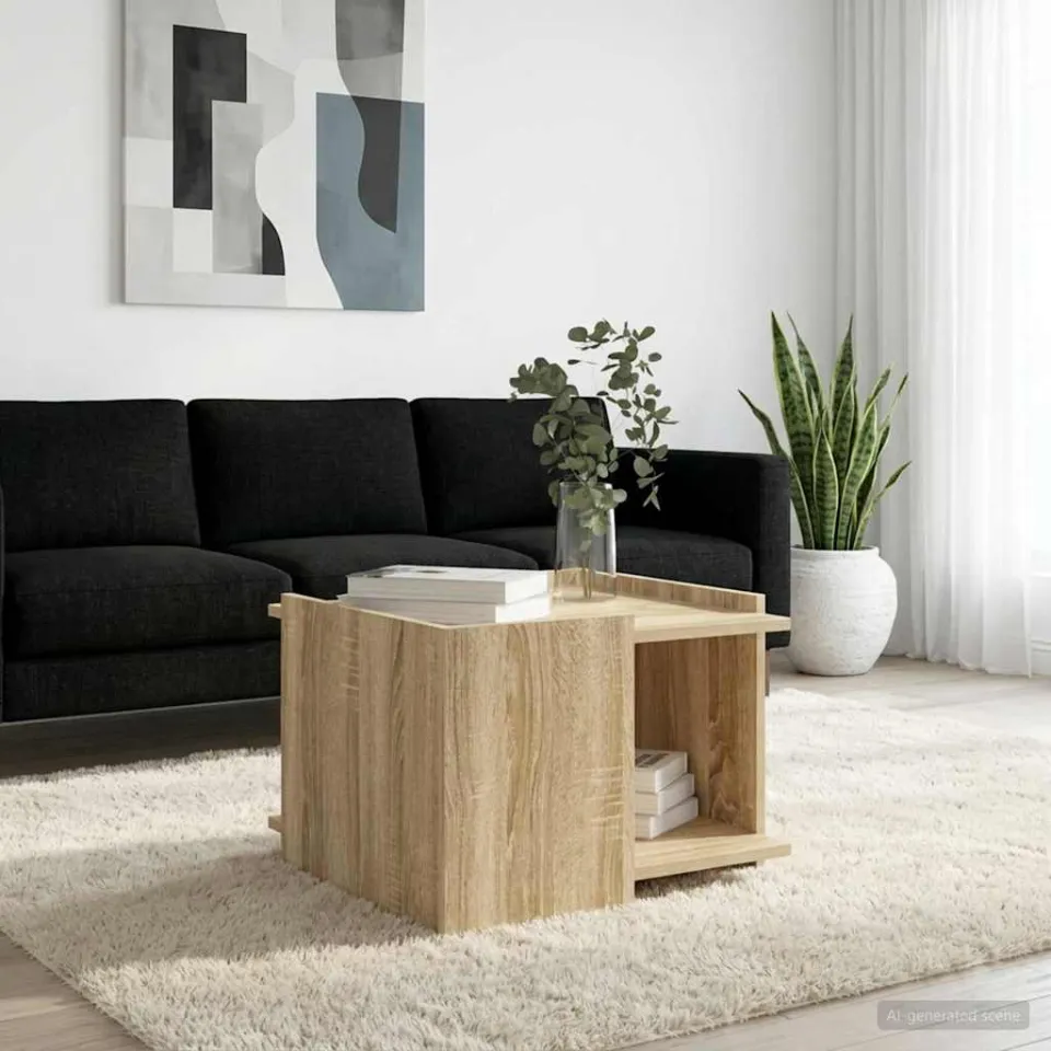 vidaXL Salontafel Sonoma Eiken 50,5 x 50 x 33 cm Bewerkt hout, foto 4