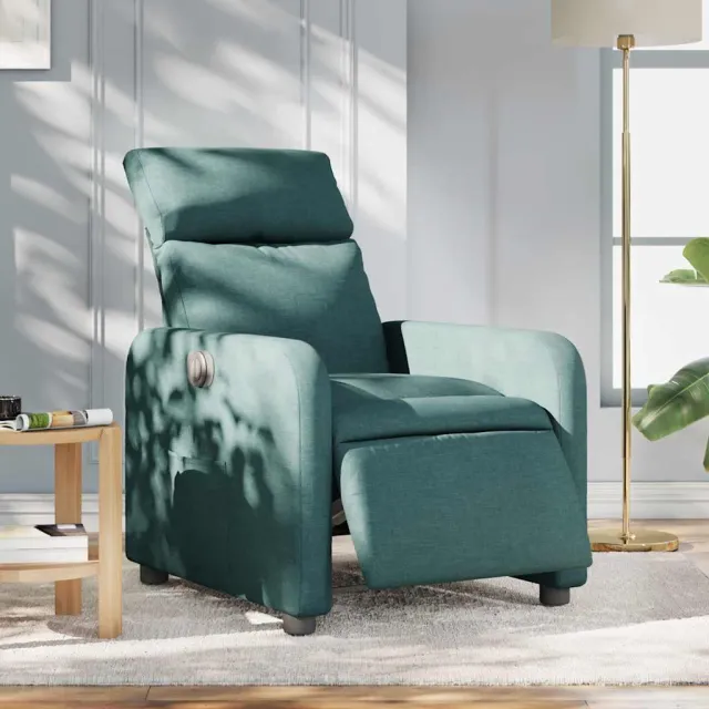 vidaXL Fauteuil verstelbaar elektrisch stof donkergroen