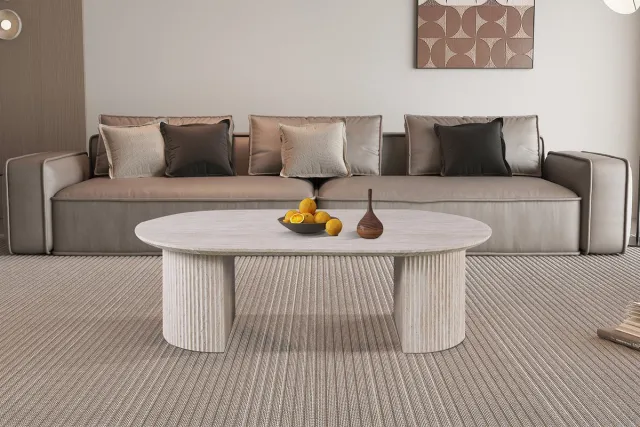 Rousseau Salontafel Lagos - 120x70x38cm - Travertin Beige