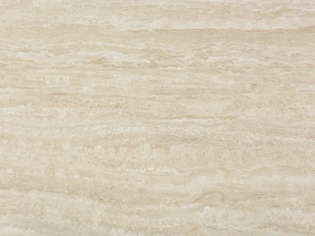 Vente-unique Eettafel voor 8 personen van keramiek en zwart metaal - Beige travertijneffect - ELVA van Maison Céphy