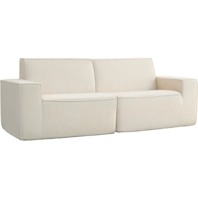 Homcom 3-zitsbank - Polyester - 230x90x85cm - Beige