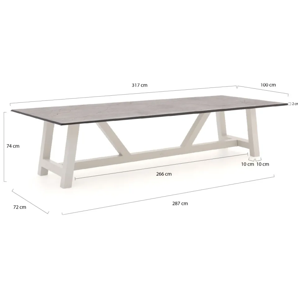 Bellagio tuinmeubelen Bellagio Bresimo dining tuintafel 317x100cm grijs, foto 2