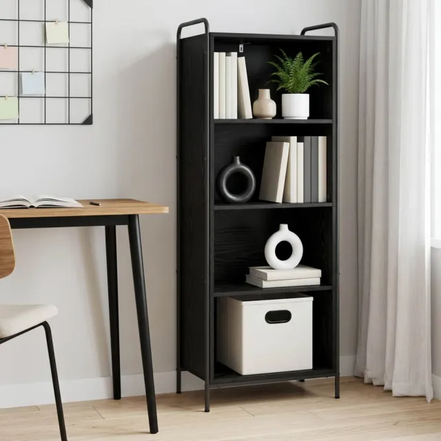 vidaXL Boekenkast 55,5 x 33 x 174 cm Bewerkt hout Zwart eiken, foto 2