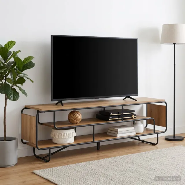 vidaXL TV-standaard 180 x 36 x 45 cm Artisanaal eiken Bewerkt hout Bruin