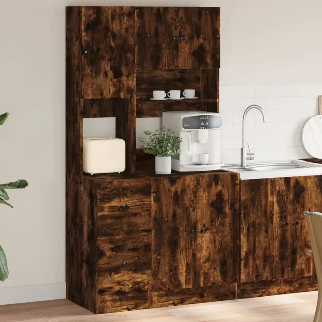 vidaXL Keukenkast 95x50x180 cm bewerkt hout gerookt eikenkleurig Bruin