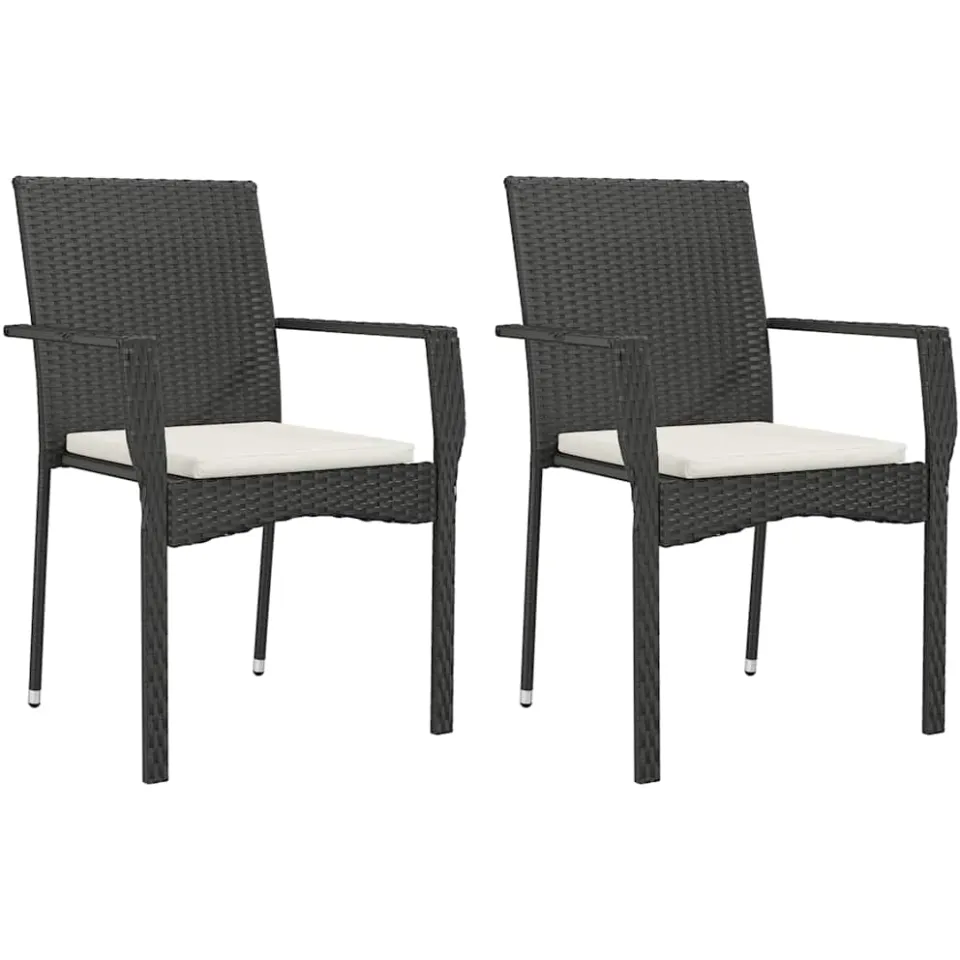 vidaXL 9-delige Tuinset poly rattan zwart