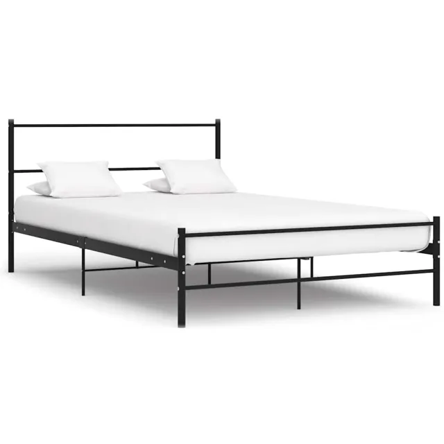 vidaXL Bedframe met hoofdeinde zonder matras 140x200 cm metaal zwart