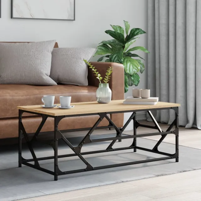 vidaXL Salontafel 100x50x40 cm bewerkt hout sonoma eikenkleurig Bruin