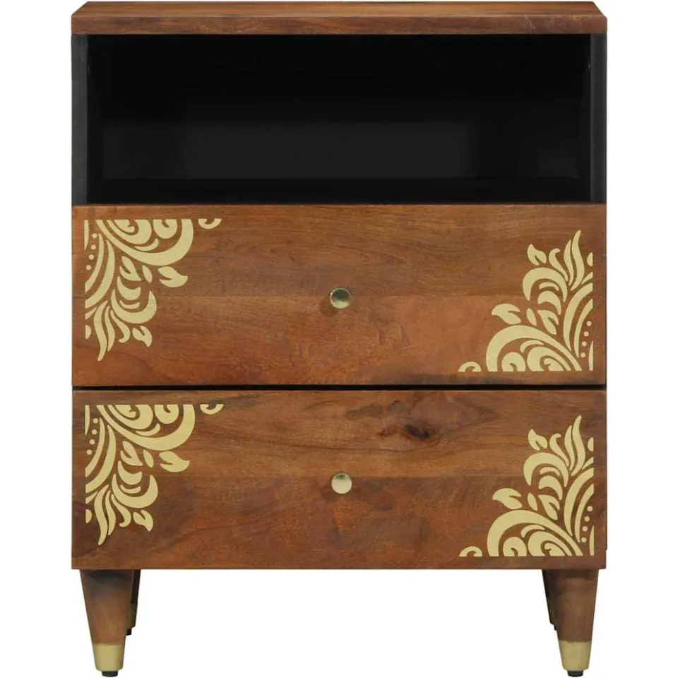 vidaXL Nachtkastje Honingbruin 50 x 33 x 62 cm Massief Mango Hout bruin, foto 3