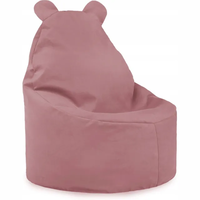 Italpouf Poederroze Teddy Zitzak Puf voor Kinderen - Zacht Velours