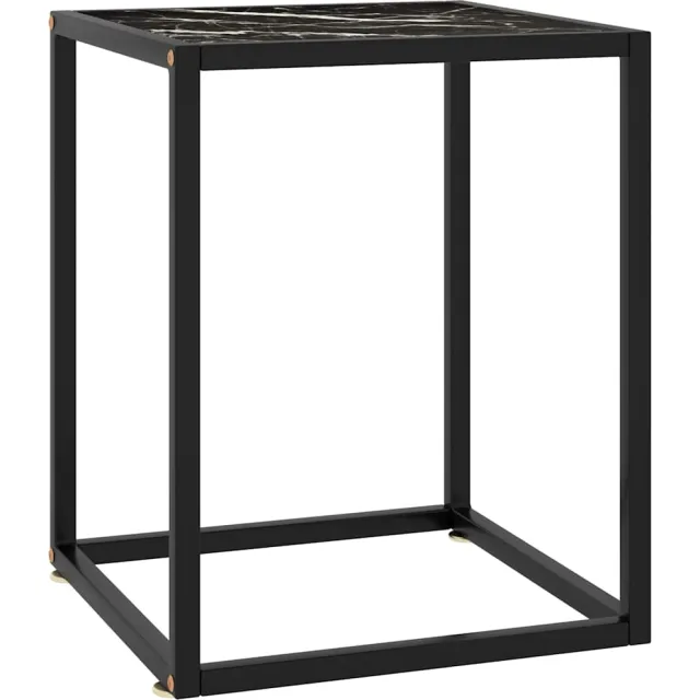 vidaXL Salontafel met zwart marmerglas 40x40x50 cm zwart