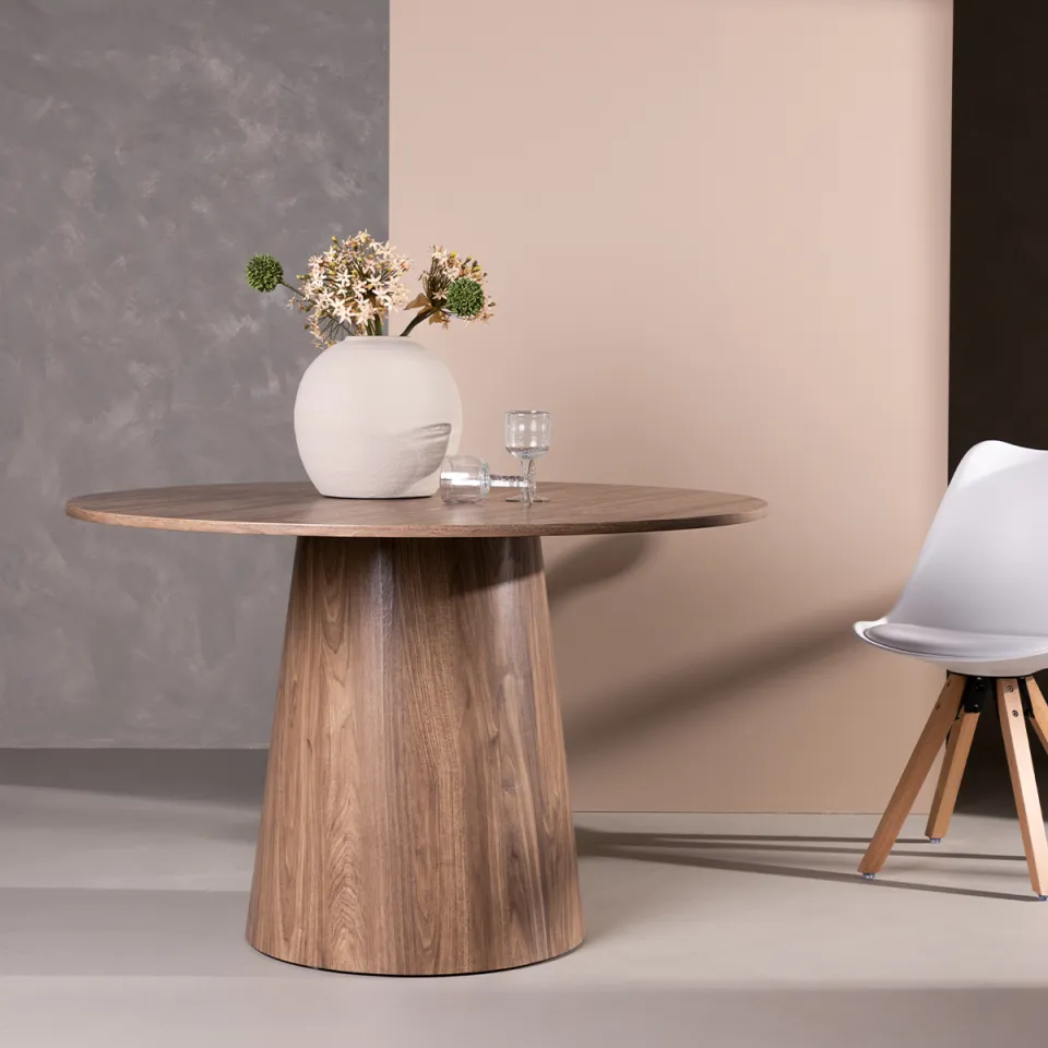 Nest living Trude houten eettafel naturel hout Ø 120 cm, foto 2