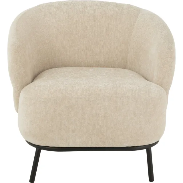 J-Line loungestoel Mars - populierenhout/schuim - beige