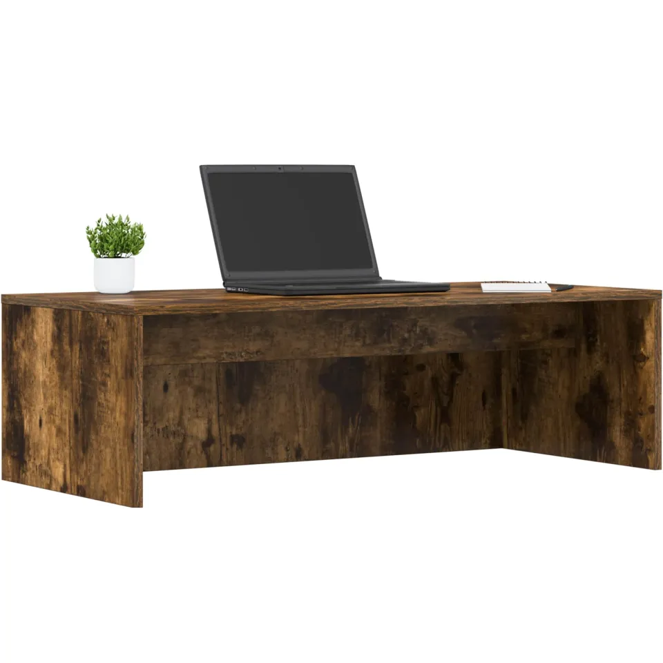 vidaXL Wandbureau Gerookt eiken 100 x 45 x 30 cm Bewerkt hout Bruin