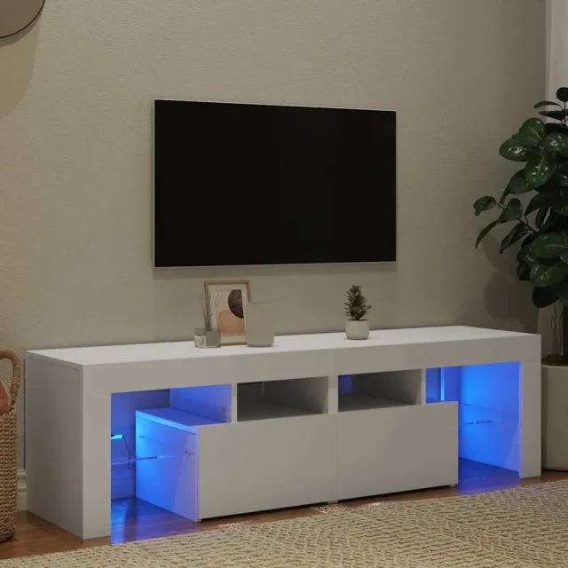 vidaXL Tv-meubel met LED-verlichting 140x36,5x40 cm wit